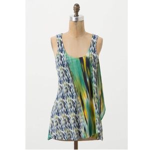 Anthropologie Deletta Side Splashed Tulip Hem Tank